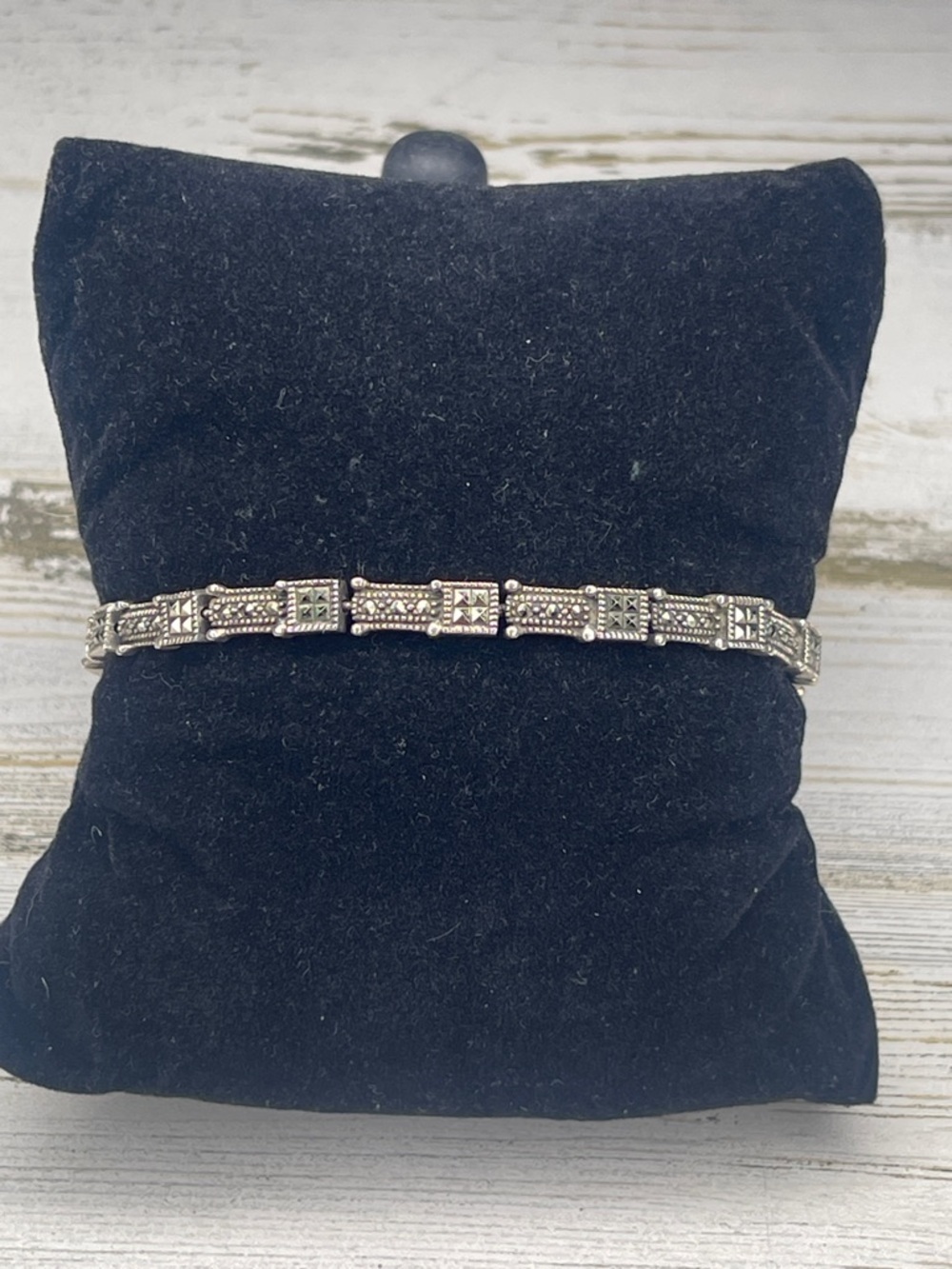 Judith Jack Sterling Silver Marcasite Tennis Bracelet Vintage